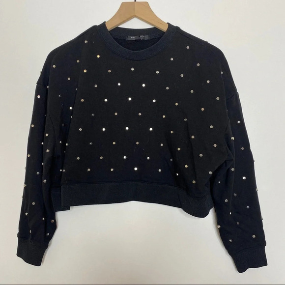 Romeo + Juliet Couture Studded Cropped Sweatshirt - Picture 2 of 7